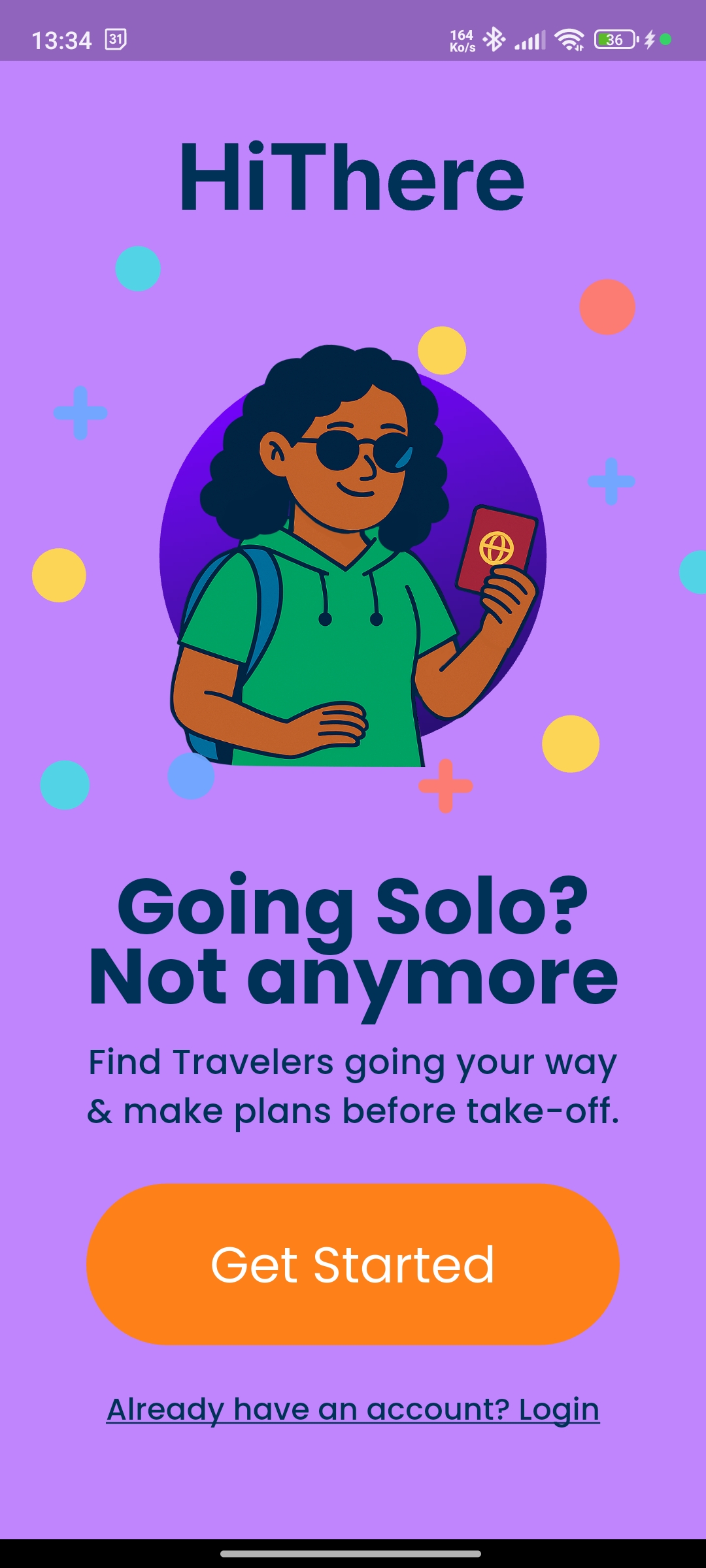 App screen 1: profile creation